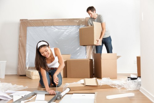 Packing boxes and moving supplies prepared for a Bromley home relocation