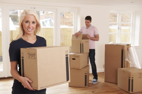 Student removals in Bromley with packed boxes ready for transport