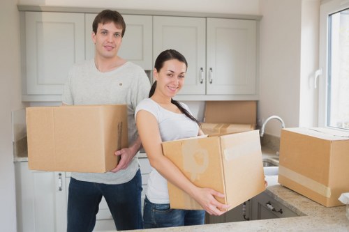 Professional man and van service driving through Bromley